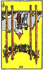 Card Position 5 - 4 of Wands Reversed