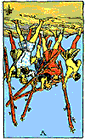 Card Position 3 - 5 of Wands Reversed