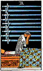 Card Position 9 - 9 of Swords 