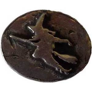 Witch on a Broom Pocket Stone Witch on a Broom Pocket Stone