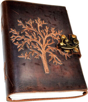 Tree leather blank book w/ latch