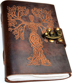 Tree Woman leather blank book w/ latch