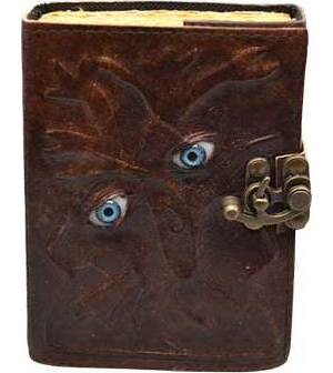 Two Eyes aged looking paper leather w/ latch