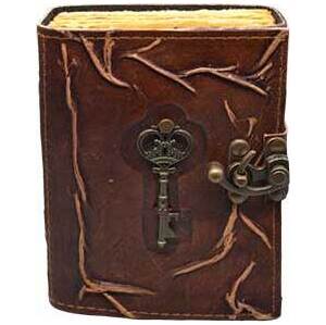 Key aged looking paper leather w/ latch Key aged looking paper leather w/ latch