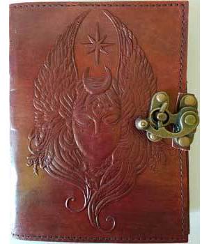 Moon Goddess Leather Blank Book with Latch