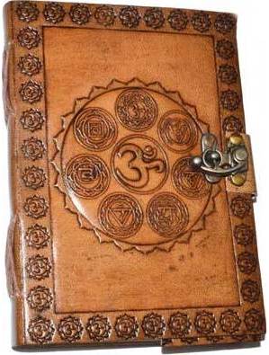 5" x 7" 7 Chakra Embossed leather w/ latch