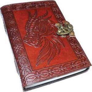 Celtic Dragon leather blank book w/ latch