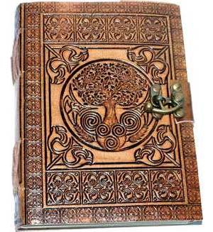 5" x 7" Tree of Life Embossed leather w/ cord