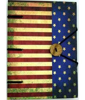 American Flag journal 4 1/2" x 6 1/2" handmade parchment