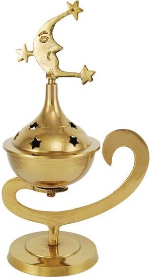 Brass Moon and Stars Incense Burner