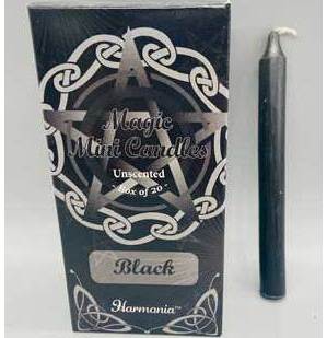 1/2" dia 5" long Black chime candle 20 pack