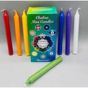 1/2" dia 5" long Chakra chime candle 20 pack