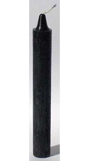 Black Taper Candle 6" 