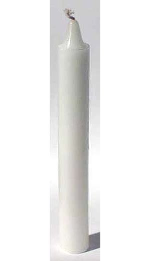 White Taper Candle 6"