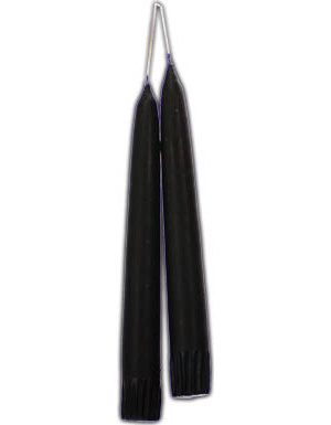 Black Taper Candle Pair 7"