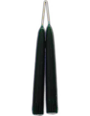 Dark Green Taper Candle Pair 7" Dark Green Taper Candle Pair 7"