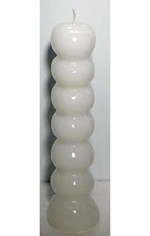 White Seven Knob Candle