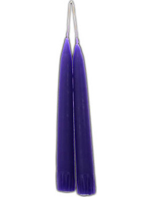 Purple Taper Candle Pair 7"