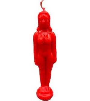 6 3/4" Red Woman candle