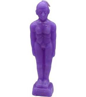 6 3/4" Purple Man candle 6 3/4" Purple Man candle