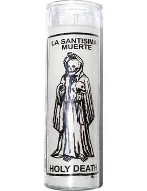 Holy Death white 7 day jar candle