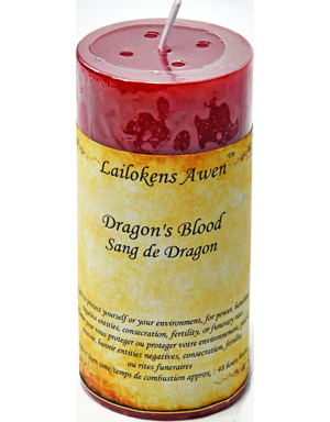 4" Dragin's Blood scented Lailokens Awen candle