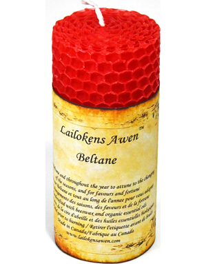 4" Beltane Sabbat Lailokens Awen candle