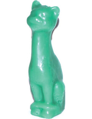 5 1/2" Green Cat candle