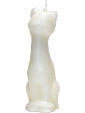 5 1/2" White Cat candle