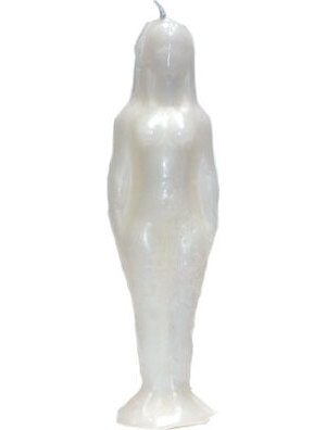 7 1/4" White Woman candle