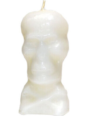 5 1/2" White Skull candle
