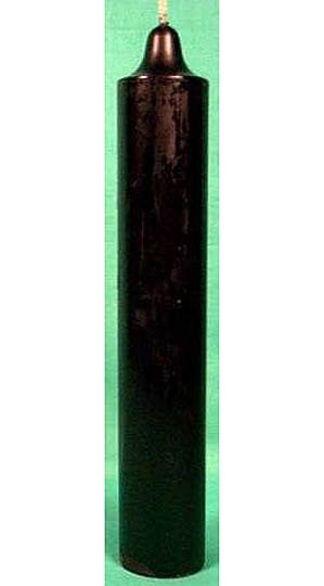 Black Pillar Candle 9"