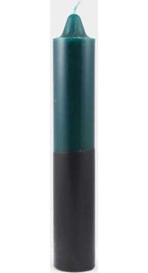 Green/Black Pillar Candle 9"