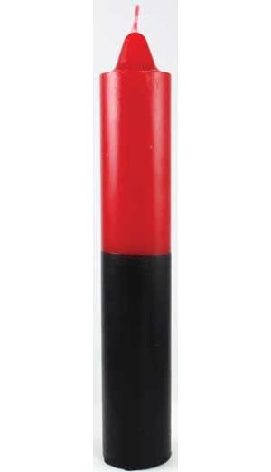 Red/Black Pillar Candle 9"