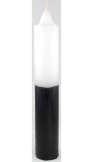 White/Black Pillar Candle 9"