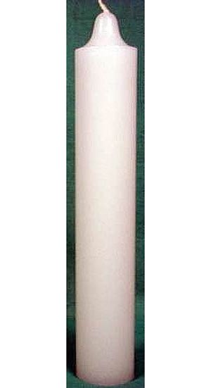 White Pillar Candle 9"