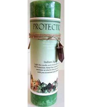 Protection Pillar Candle with Indian Agate Pendant Protection Pillar Candle with Indian Agate Pendant