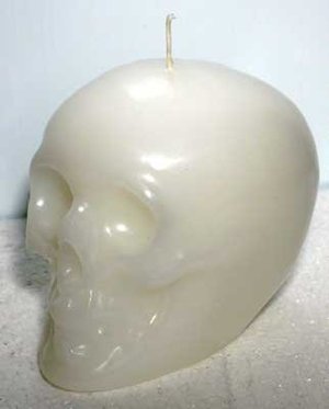 White Skull Candle 3.5"