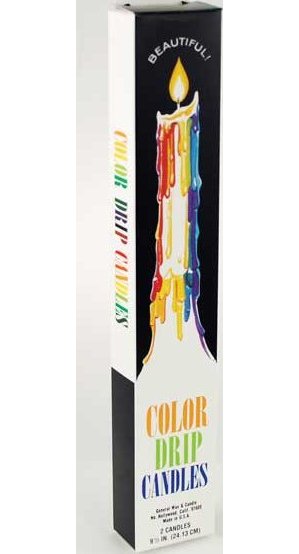 Multi-Colored Drip Candles (2/pk)