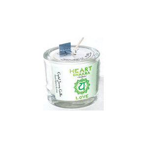 Heart chakra soy votive candle