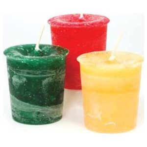 Peace Herbal Votive Candle (dark green)