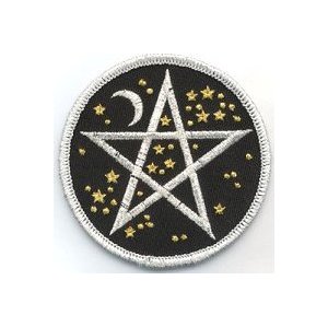 Starry Pentagram Iron-On Patch 3"