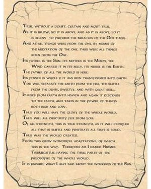 Emerald Tablet Poster Emerald Tablet Poster