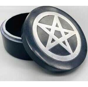 4" Pentagram inlay soapstone black box