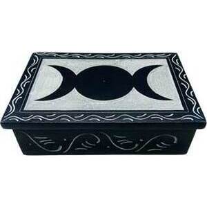 4" x 6" Triple Moon soapstone box