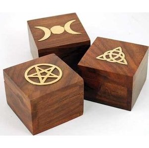 Brass Inlaid Box (Various) 2 1/2" x 2"