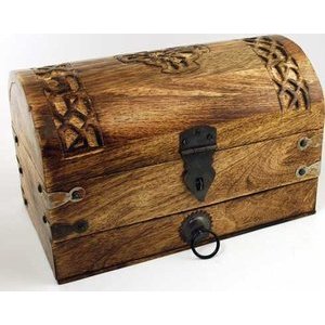 Celtic Cross Treasure Chest 10"