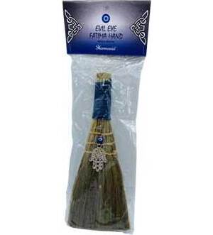 9" Broom Evil Eye Fatima Hand 9" Broom Evil Eye Fatima Hand