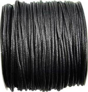 Black Waxed Cotton 2mm 100 Meters