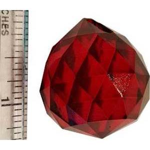 30mm Red Faceted Crystal Ball 30mm Red Faceted Crystal Ball